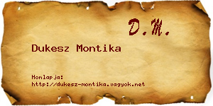 Dukesz Montika névjegykártya